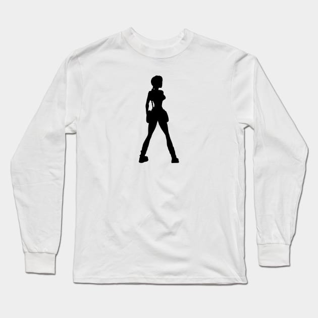 LARA CROFT SILHOUETTE (Tomb Raider Chronicles) Long Sleeve T-Shirt by iamjudas